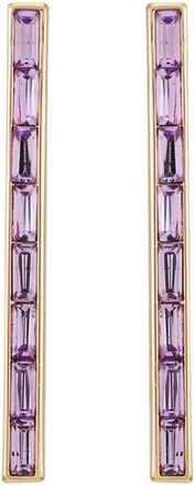 Vince Camuto Baguette Crystal Linear Drop Earrings in Gold Tone/Purple at Nordstrom Rack