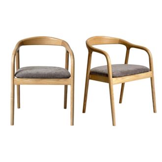 Moloo Silla de comedor en fresno y tela glory taupe (x2)