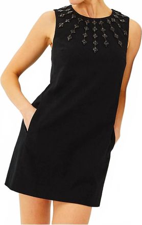 Lilly Pulitzer Edita Embellished Stretch Shift Dress In Noir