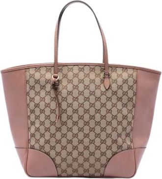 Gucci Pre-owned Bree Tote Bag - Dames - Vintage Shopper - Beige - ONE Size - Leer - Vintage