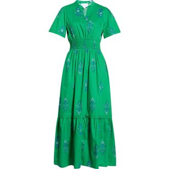 Sugarlips Lara Floral Print A-Line Dress in Kelly-Blues at Nordstrom, Size X-Large