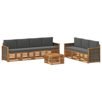 vidaXL Juegos De Sof&aacute;s Con Coj&iacute;n 8 Pcs Madera De Acacia S&oacute;lida Vidaxl