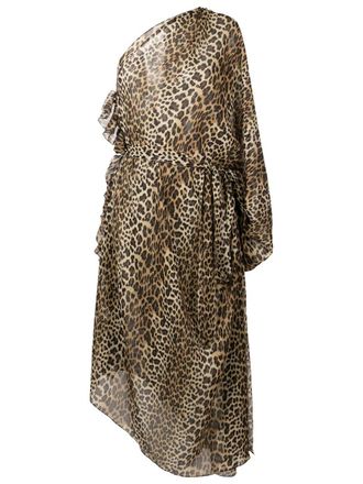 OLYMPIAH leopard print silk beach dress - Brown