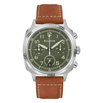 Bulova Military VWI Special Edition Chronograph Quartz Green Dial Mens Watch 96B482
