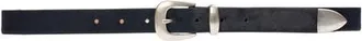 Black Suede Studio Tefi Belt in Midnight Blue Pony Hair at Nordstrom, Size Medium