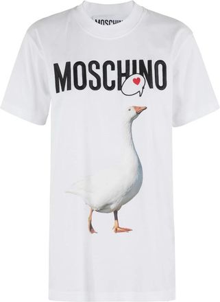 Moschino Duck T-shirt - Dames - T-shirts - Wit - L - Tops