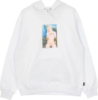 Iuter Lichtgewicht capuchontrui met print - Heren - Hoodies - Wit - XS - Katoen - Hoodies & sweatvesten