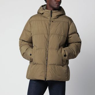 Stone Island Piumino antigoccia in nylon verde militare