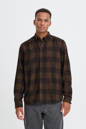 Blend Flanellhemd BLEND BHBUSTER SHIRT, Herren, Gr. XXL, N-Gr, hot chocolate, Web, Obermaterial: 100% Baumwolle, kariert, regular fit normal, ohne Ausschnit