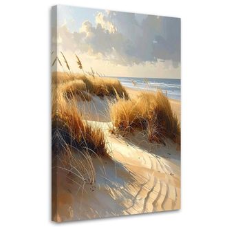 Feeby Impresi&oacute;n De Imagen, Playa Con Dunas Junto Al Mar Paisaje Al Atardecer, 80x120