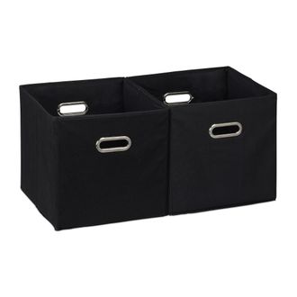Relaxdays Relaxdays - 6 Cajas De Almacenaje, Set De Cestas, Sin Tapa, Con Asas, Plegables, Cuadradas, 30 Cm, Negro