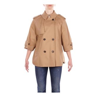 Fay Double-Breasted Coats, female, Brown, Size: S Trench Caban