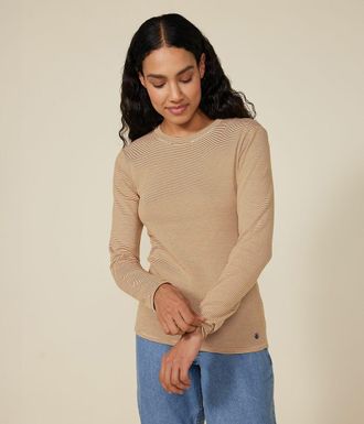 Petit Bateau Iconisch T-shirt met lange mouwen in gestreept ribtricot