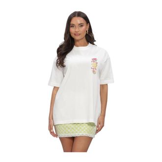 Catwalk Junkie Oversized Graphic T-Shirt - Dames - Tops - Wit - Maat: M Denim