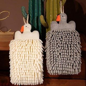 OEM Juego De 2 Toallas Bonitas Y Suaves Con Forma De Ganso, Toallas Decorativas Con Asa Para Colgar
