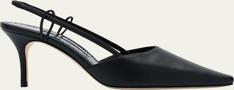 Manolo Blahnik Touki Leather Slingback Pumps