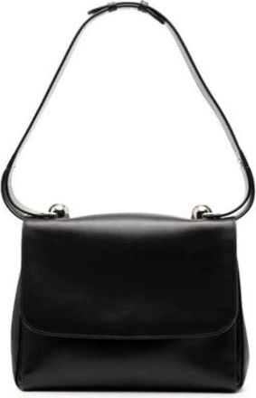 Ferragamo Pre-owned Shoulder Bags, female, Black, Size: ONE SIZE Pre-owned Leather Shoulder Bag
