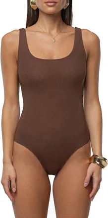 JLUXLABEL Tank Bodysuit in Brown at Nordstrom, Size X-Small