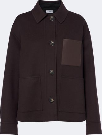 Loewe Giacca in lana e cashmere con pelle
