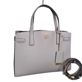 Tory Burch Ivory Leather Handbag Shoulder Bag Tote Bag (Pre-Owned)