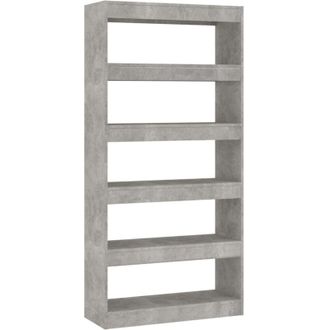 vidaXL Book Cabinet/Room Divider Concrete Grey 80x30x166 cm Engineered Wood Vidaxl