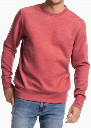 Southern Tide Lockley Heather Interlock Crew Shirt In Tuscany Red