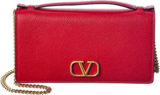 Valentino Vlogo Leather Wallet On Chain