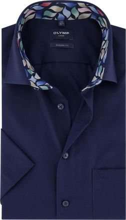 Olymp Olymp, Heren, Overhemden, Blauw, Maat: 6XL Katoen