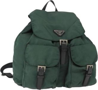 Prada Pre-owned Backpacks, female, Green, Size: ONE SIZE Pre-owned Nylon Backpack