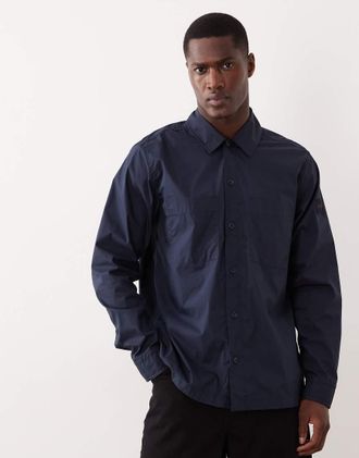 Boss Orange by Hugo Boss HUGO BOSS - Camicia a maniche lunghe blu scuro con bottoni