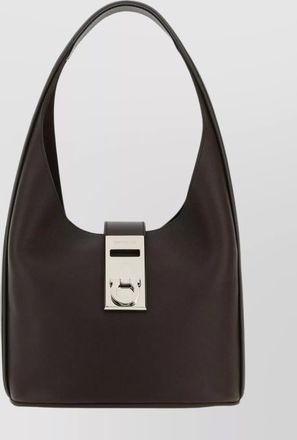 Ferragamo gancini medium leather shoulder bag