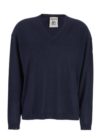 Semicouture Blue V Neck Sweater