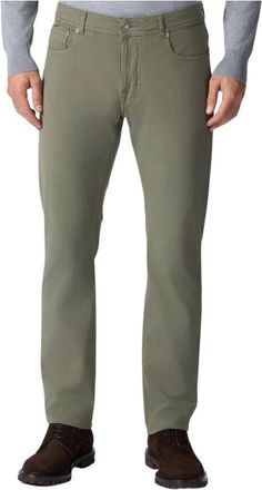 Brooks Brothers Stretch Katoen 5-Pocket Broek - Heren - Straight fit broeken - Groen - W40 - Katoen - Broeken