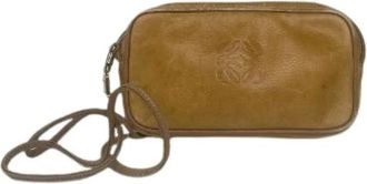 Loewe Pre-owned Cross Body Bags, female, Yellow, Size: ONE SIZE Pre-owned Leather Shoulder Bag