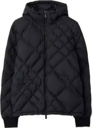 Burberry Check-stitch Nylon Doversgreen Puffer Jacket, Size Medium