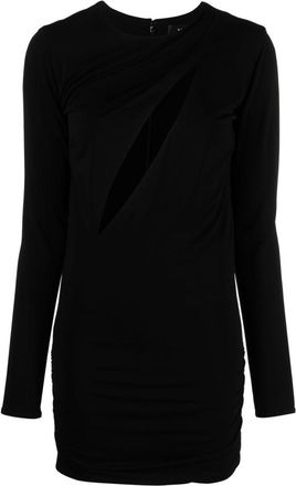 Versace Black Short draped viscose dress