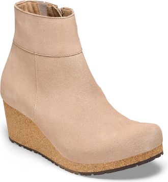 Birkenstock WomenS Ebba Suede Wedge Boot In Warm Sand