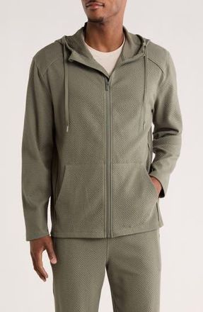 90 Degree by Reflex Oberon Jacquard Full Zip Hoodie in Mountain Sage at Nordstrom Rack, Size Xx-Large