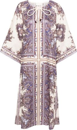 Zimmermann Paisley Print Linen Midi Dress
