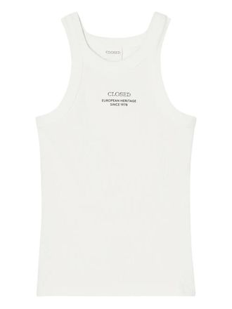 Closed logo-print tank top - White