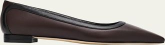 Manolo Blahnik Filotas Leather Ballerina Flats