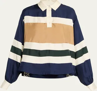 Sea New York Juliet Stripe Long-Sleeve Polo