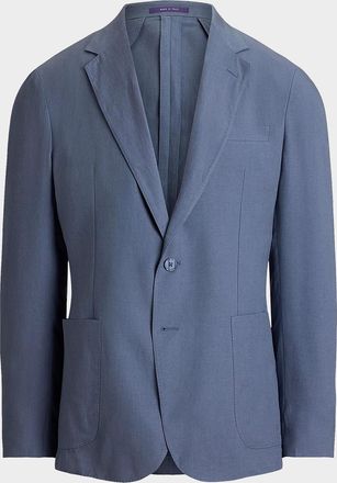 Ralph Lauren Purple Label Men & apos;s Tussah Silk and Linen Textured Two-Button Sport Coat