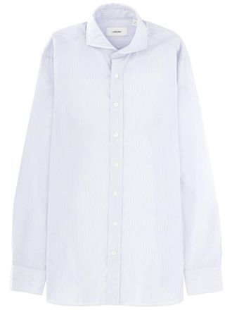Lardini White Cotton Pointed Collar Shirt