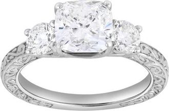 LuvMyJewelry Zarelle 14K Gold 2.65 Ct Cushion Lab Grown Diamond Engagement Ring in 14K White Gold at Nordstrom, Size 7