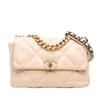 Chanel Pre-owned Large 19 Flap Bag - - Pre-owned - Donna - Beige - ONE SIZE