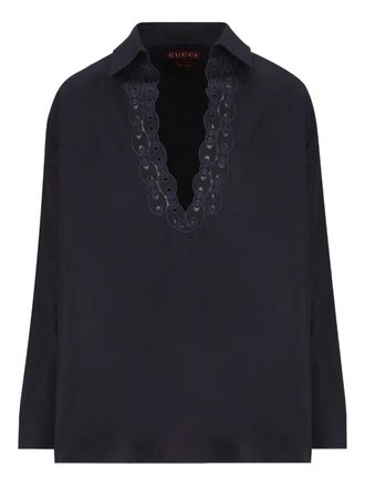 Gucci V-neck shirt - Blauw