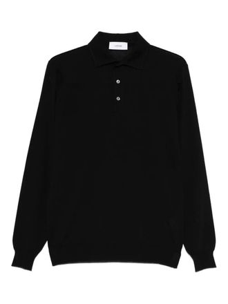 Lardini long-sleeve polo shirt - men - Wool - S - Black