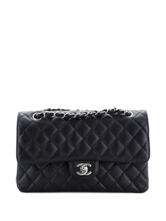 Chanel Classic Double Flap Bag Quilted Caviar Medium shoulder bag - women - Calf Leather - One Size - Black