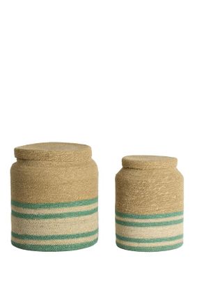 Light & Living Cesta Azul De Material Vegetal Acogedora Light & Living Betania